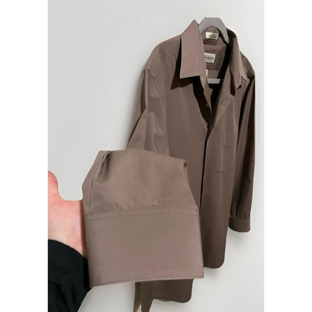 Men's Van Heusen dress Shirt button cuffs, Olive Green, 16 32/33GUC - Picture 7 of 9